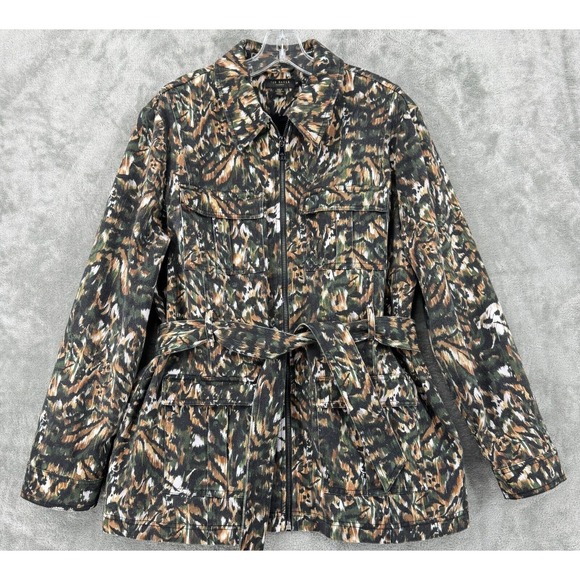 Ted Baker Jackets & Blazers - Ted Baker Jacket Womens 6 Inniza Cargo Urban Printed Pockets Camo Belted Green